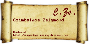 Czimbalmos Zsigmond névjegykártya